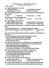 Kiểm tra giữa kì 1 Sinh học Lớp 11 - Đề 1 - Năm học 2022-2023 (Có đáp án)